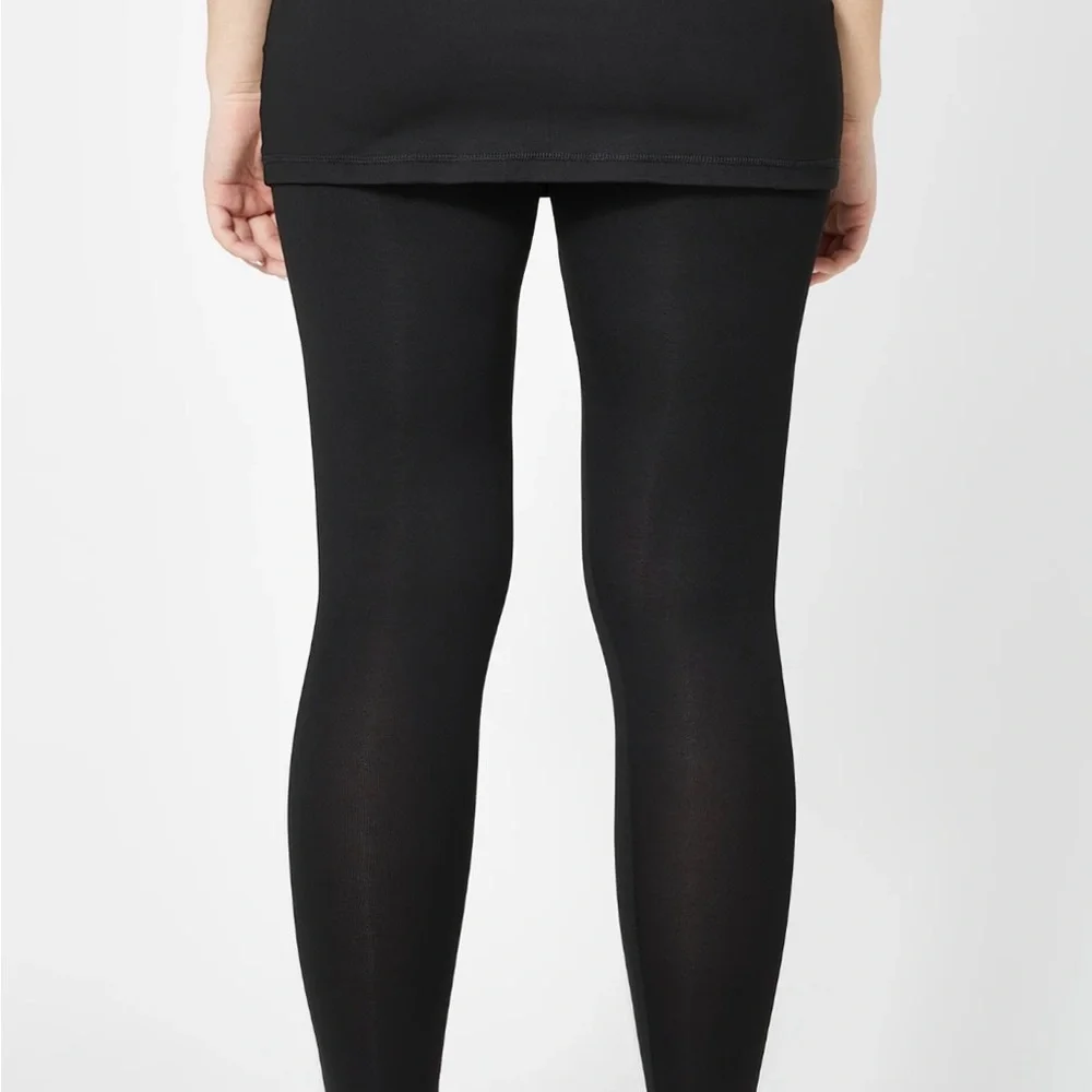 Sofibella Black Skirted Leggings, 4-way Stretch, Wicking, Sz M - Picture 2 of 7